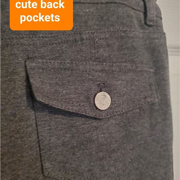 WH|BM Woman's Slim Leg charcoal gray dress pants trousers size 4R - Picture 3 of 6